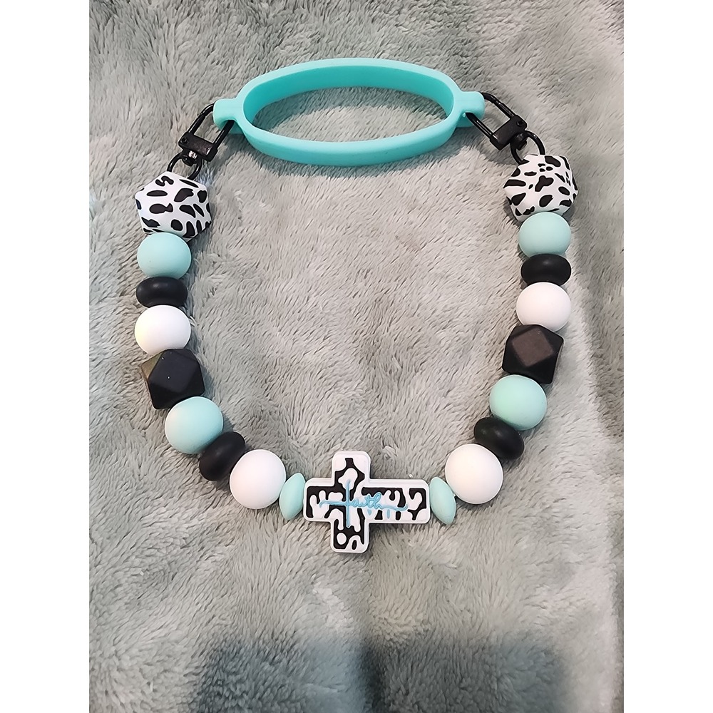 Faith Cross Silicone Beaded‎ Water Bottle Charm